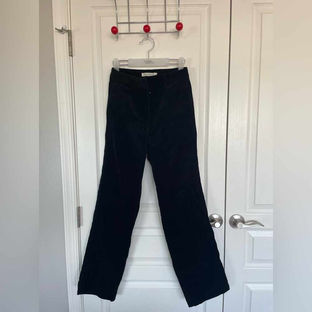 Nothing Written, Black Stretch Cotton Corduroy Straight Leg Pants - Picture 5 of 9